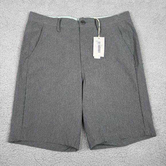 Free Fly Shorts Mens 32 Graphite Gray Hybrid II Performance Golf Chino 9" NWT - Picture 1 of 10
